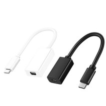 2 PCS Thunderbolt 3 USB 3.1 to Thunderbolt 2 어댑터 케이블 Windows Mac OS BH White & Black, 화이트 & 블랙, 하나