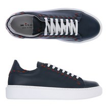 [키톤] 22FW USSK039 N0044504 NAVY 카프레더 스니커즈