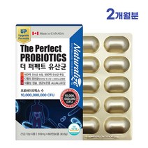 더 퍼팩트 유산균 60캡슐 100억 프로 바이오틱스 500억 투입 프리바이오틱스 캡슐 알약 타입 캐나다 직수입 퍼펙트 장건강, 60정, 1개, 60정