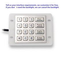 산업용 숫자 금속 키패드 부품 USB 키오스크 조명 산업용 키패드 IP68 방수 금속 스테인레스 스틸 백라이, 한개옵션2, 03 Customized Layout, 02 PS2