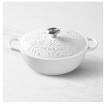 Le Creuset 르쿠르제 에나멜드 캐스트 아이언 올리브 브랜치 수프 팟 화이트