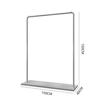 의류 매장 디스플레이 랙 스탠딩 아일랜드 플레이트 실버 옷 레일 여성 행거, T.150x150cm