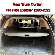 car 인테리어 카고 커버 트렁크 커버 러기지 캐리어 커튼 블랙 개폐식 카고 커버 포드 익스플로러 2020-2022에 적합, 1개