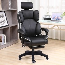 ComfyZone 컴포트 컴퓨터 의자 눕힐 수 있는 승강 가능한 사무용 의자, 블랙