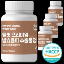 내추럴에너지 웰핏 발효율피 추출물 프리미엄정 600mg 60정, 8개월분(240정)