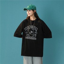 반팔 여하조항풍 티셔츠 박시 반팔조