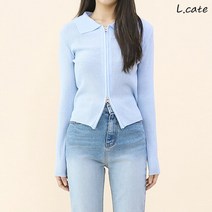 엘케이트 여자 가디건 LBLT056 골지 니트 투웨이 집업 아우터