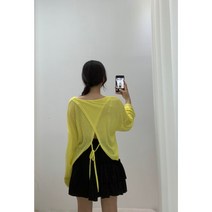 (3컬러) 등 꼬임 오버랩 리본 끈 린넨 긴팔 오버핏 여리 긴팔 티셔츠