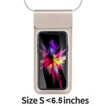 프리다이빙 방수 전화 케이스 커버 터치 스크린 핸드폰 드라이 다이빙 가방 파우치 넥 스트랩 아이폰 호환 Xiaomi 삼성 Meizu, [07] Gold L Size