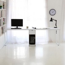 게스트하우스 컴퓨터책상 PC 테이블 사무용 작업용 매장 미드센츄리 가정용 가성비 원장, 화이트