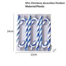 홈파티 파티장식 Navidad 2022 크리스마스 트리 펜던트 식품 새해 2023 캔디 가방 식 홈 나탈 노엘 선물, 16 blue crutch-6pcs