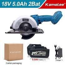 Kamolee 가정용 전기 원형 톱 DIY 마키타 18V 배터리 호환 5 인치 21V 6.0Ah 6000mAh, 3) 5 inches 2x5,1) EU_1) EU