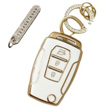스마트 자동차 키케이스 + 번호키링 세트, 크림화이트, AY-02