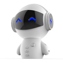 혁신적인 로봇 스마트 블루투스 스피커 BT CSR 3.0 플러스베이스 음악 핸즈프리 TF MP3 AUX 및 보조베터리 기능., White, WHITE
