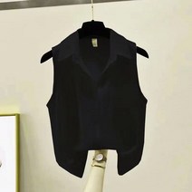 카라넥 배가리고 슬림해보이는 여름옷 슬림핏 슬리브리스셔츠 솔리드 무지 실크블라우스 여성 4683373716