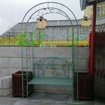 장미아치의자 정원 철제 빈티지 가든 넝쿨 지지대 아치 야외 벤치, ONE SIZE, 그린