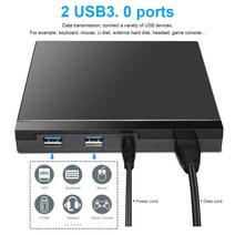 cd롬 리더기 씨디룸 DVD 플레이어 ODD deepfox usb 3.0 외장형 cddvd 광학 드라이브 cddvd dvd 버너(usb 3.0 포트 포함) pc 노트북용 205