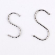 스텐 S 자 고리 10P 에스 후크 행거 매장 걸이 캠핑 모자 압축봉 걸이 a, 사이즈, 중