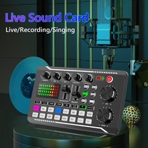 f998 블루투스 호환 사운드 카드 bm800 usb 마이크 세트 스튜디오 녹음 전화 컴퓨터 라이브 오디오 믹서 pc 음성 믹싱, 마이크와 함께