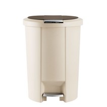 투버튼 페달 분리수거함 1p, 리스토 휴지통 (반원 50L 브라운 1p)