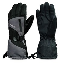 PHRIXUS 스키 & 스노우 장갑 방수 겨울 스노우보드 남성 및 여성용 추운 날씨 스키 터치스크린 손목 목줄 합성 가죽 손바닥 3M 신슐레이트 단열152935, Medium
