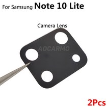 Aocarmo-후면 카메라 렌즈 삼성 호환 갤럭시 노트 10 라이트 교체 부품 접착제 포함 2Pcs, [02] 2Pcs-Note 10