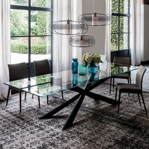 고급식탁 가정용 명품식탁 강화유리 수입식탁, 블랙 200x100x75cm