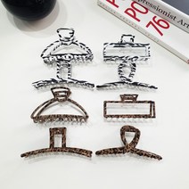레오파드 지브라 집게핀 모음 올림머리 호피 얼룩무늬 반달 꼬임 일자 사각 헤어집게핀