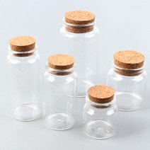 [무료배송]중형 대형 코르크 마개 유리병 글라스 병 원형 수납 보관 용기, 1개, 37x80mm