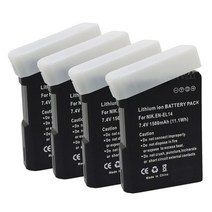 니콘 카메라 호환 백업 배터리 7.4V 1500mAh Nikon D5200 D3100 D3200 D5100 P7000 P7100 MH 24 카메라, 4pcs 배터리