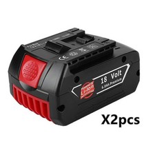 보쉬 bosch 전동 배터리 드릴 18v 60 ah 18v 리튬 bat609 bat609g bat618 bat618g bat614 1 충전기 호환, 2pcs 배터리 6.0ah