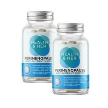 HUMAKEllc [영국] 여성을 위한 헬스 Perimenopause 보조제 폐경기 지원 (폐경 초기 단계) 60개의 폐경기 비타민 캡슐 1개월 공급분, 2병, 60캡슐