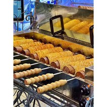 굴뚝빵기계 체코 프라하 회전식 아이스크림 콘빵, 굴뚝빵 전용 종이컵(200개), 1개