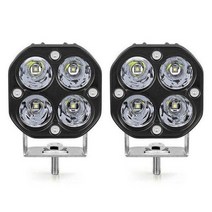 3 인치 Led 작업 표시 줄 12V 24V 자동차 노란색 안개 램프 4x4 오프로드 오토바이 트랙터 운전 조명 흰색 사각형 스포트 라이트, 2PCS White