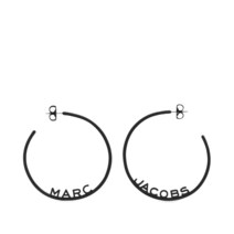 마크 제이콥스 Marc Jacobs Oversized DTM Metal Hoops - Black