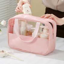 리빙공감 루카 여행용 화장품 대형 파우치 목욕 가방, 핑크, 1개