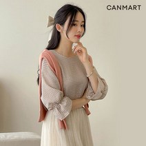 [캔마트]벨유_체크고방블라우스/러블리/셔링/데일리