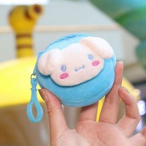 핑크 커비 플러시 장난감 동전 지갑 만화 부드러운 봉제 인형 동물 펜던트 애니메이션 귀여운 헤드폰 가방 소녀 크리스마스 선물, 8cm Cinnamoroll