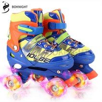 복나이트 롤러스케이트롤러장 롤러스케이트 조정 플래시 인라인스케이트, 파란색