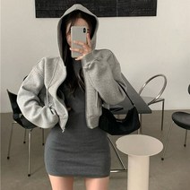 크롭 후리스 패션 캐주얼 오버사이즈 기본 여성 ​​느슨한 긴 탑