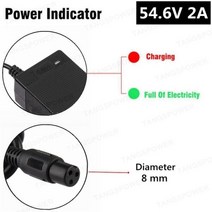 TANGSPOWER 54.6V 3A 리튬 배터리 충전기 54.6V3A 13S 48V 이온 팩 충전기용 전기 자전거, EU, 3P GX12