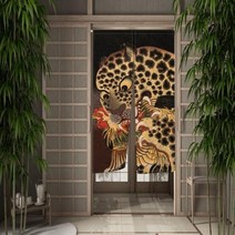 동물 문 커튼 중국어 잉어 호랑이 표범 새 파티션 화면 복도 입구 출입구 일본 방 장식, CTS00369+70x150cm