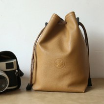 감성스터프 dslr 미러리스 카메라 가죽 파우치, 브라운