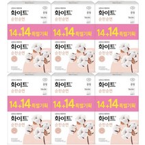 생리대 화이트 순한순면 중형 14+14매 X 6팩 날개형