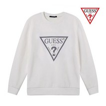 게스 MEN FLEECE CREW 원단부착로고 기모 KJ4K04C5
