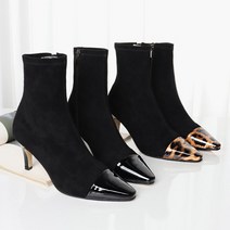 [바닐라슈] 스캔즈 애나멜콤비 스웨이드 스판앵클부츠(7cm)