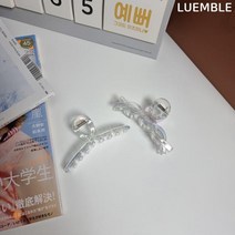 파탈람 홀로그램 오로라 집게 핀 2종 꼬임 꽈배기 웨이브 대형 왕 투명 헤어 머리 집게핀