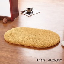미끄럼 방지 욕실 매트 메모리 폼 목욕 깔개 타원형 매트 부드러운 물 흡수 목욕 매트 화장실 바닥 출입구 깔개 두꺼운 카펫, 카키 40x60cm