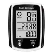 실내자전거속도계 자전거 유선 발광 스톱워치 영어 버전 주행 거리계 도로 산악 터치 스크린 속도계, [01] WHITE