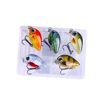 송어용 5개 미니 크랭크베이트 탑워터 루어 낚시 미끼 워블러 하드 미끼, 스타일 C, 2.7cm, ABS